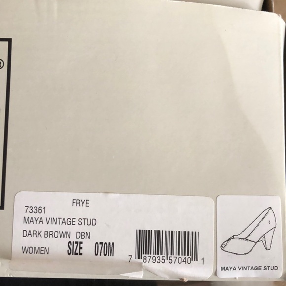Frye Maya Vintage Stud Heels Dark Brown - Picture 7 of 7